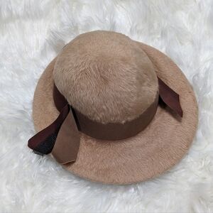 Vintage 60s Vera‎ Whistler Original Genuine Fur Brimmed Ladies Hat Size 22